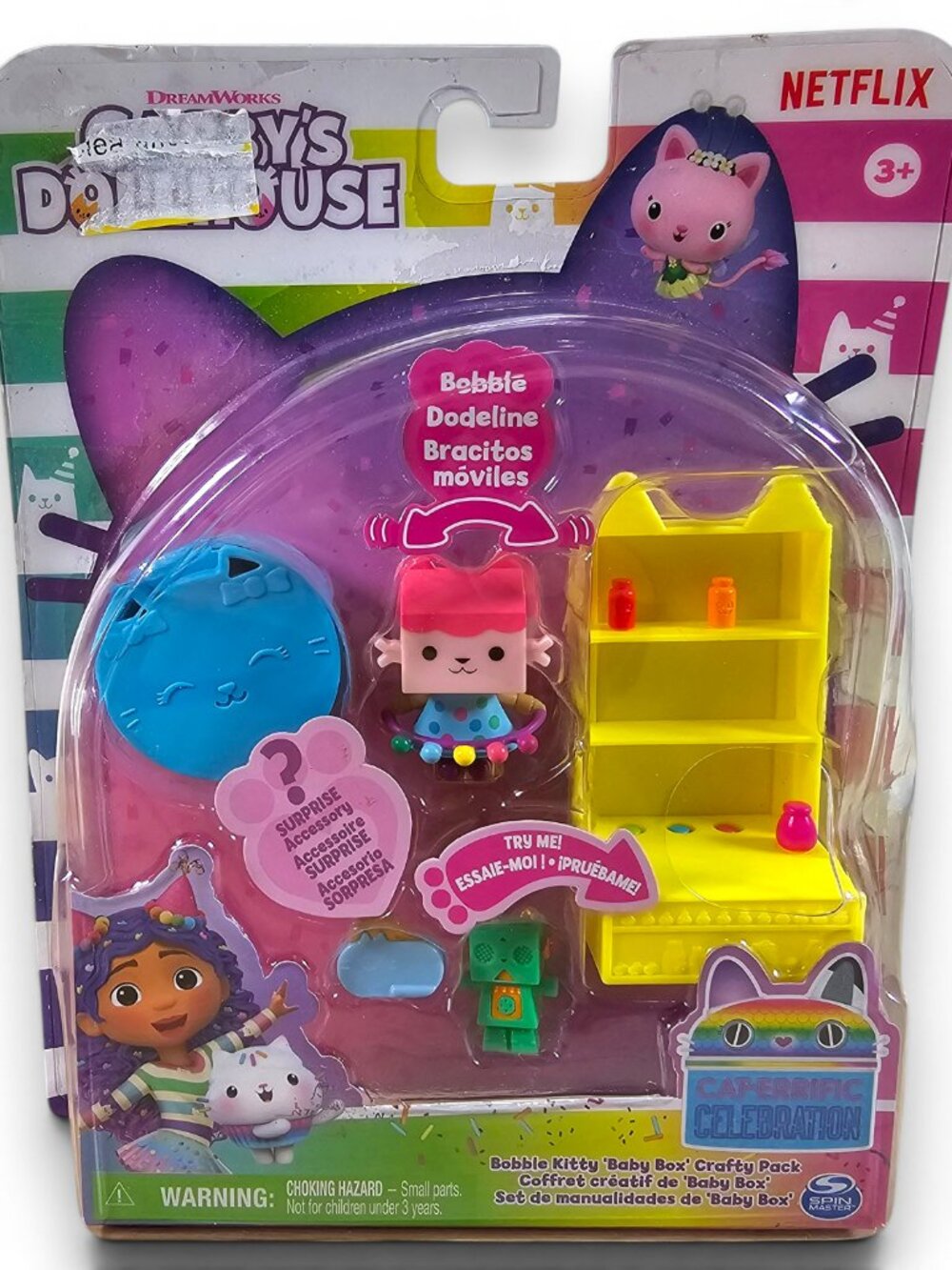 Spin Master Gabbys Dollhouse Bobble Kitty Baby Box Crafty Pack NEW